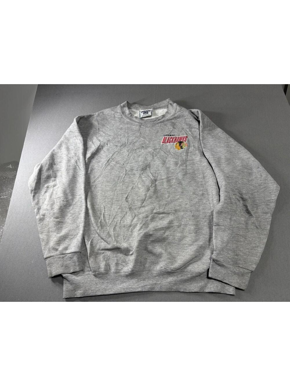 Vintage Chicago Blackhawks Lee Sport Sweatshirt Grey Men’s L NHL Hockey